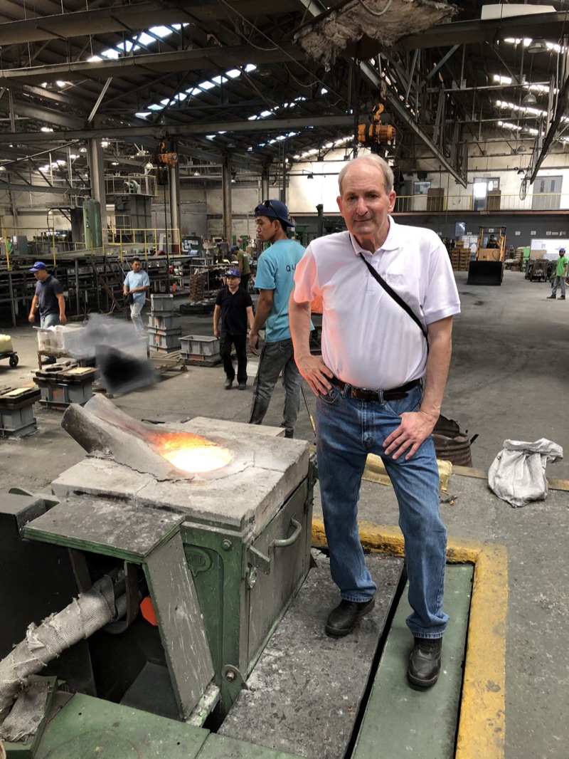 John Dakan, metallurgist and foundry consultant, at a Metercor furnace